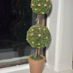 Charming Artificial Topiary Tree with Pink Accents and Beautiful Stems